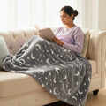 Famyo® GlowMaxx AC Blanket for Adults, Glow in the Dark Soft Flannel Blanket | 200×152 cm Double Bed Size | Lightweight Summer Blanket for AC Rooms, Lab-Tested & Skin-Friendly (200x152 cm) (Grey) Kafalo