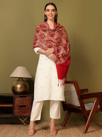 Pashmoda Women Ornate Harmony Fine Wool Nalki Embroidered Stole (Size : 28x80in, 71X203cm) EMST03
