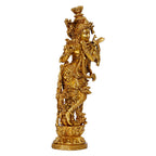 ARTVARKO™ Lord Murli Manohar Krishna Krishan Brass Statue Murti Gift & Home Décor Big Size- Height 14 Inches
