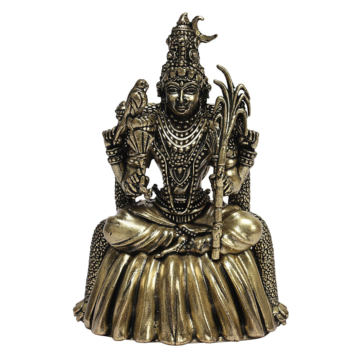 ARTVARKO Brass Goddess Rajarajeshvari MATA Lalitha Devi Tripura Sundari Statue for Home Decor Puja Mandir Temple 4 Inch