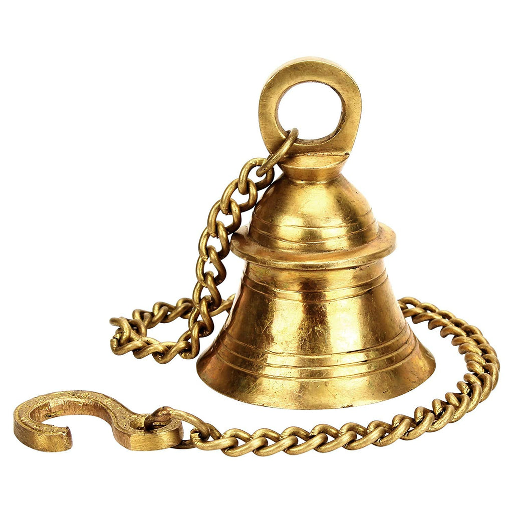 Artvarko Brass Hanging Bell with Chain for Home Temple Mandir Puja Room Decoration Gift