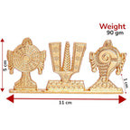KridayKraft Tirupati Balaji Symbol Stand Shankh Chakra Namah Gold Plating Antique Decorative for Car Dashboard Home & Office Table Showpiece Figurines,Religious Gift Idol...