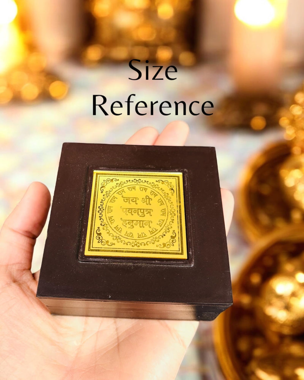 WARMINGO DE Hanuman Ji Pocket Temple Charna Paduka Bajrang Bali | Gold Plated Box God Idol Bhagwan | Religious Gift for Mom & Dad | Diwali Gift Item | Pawan Putra Hanuman Jayanti (Hanuman Ji)