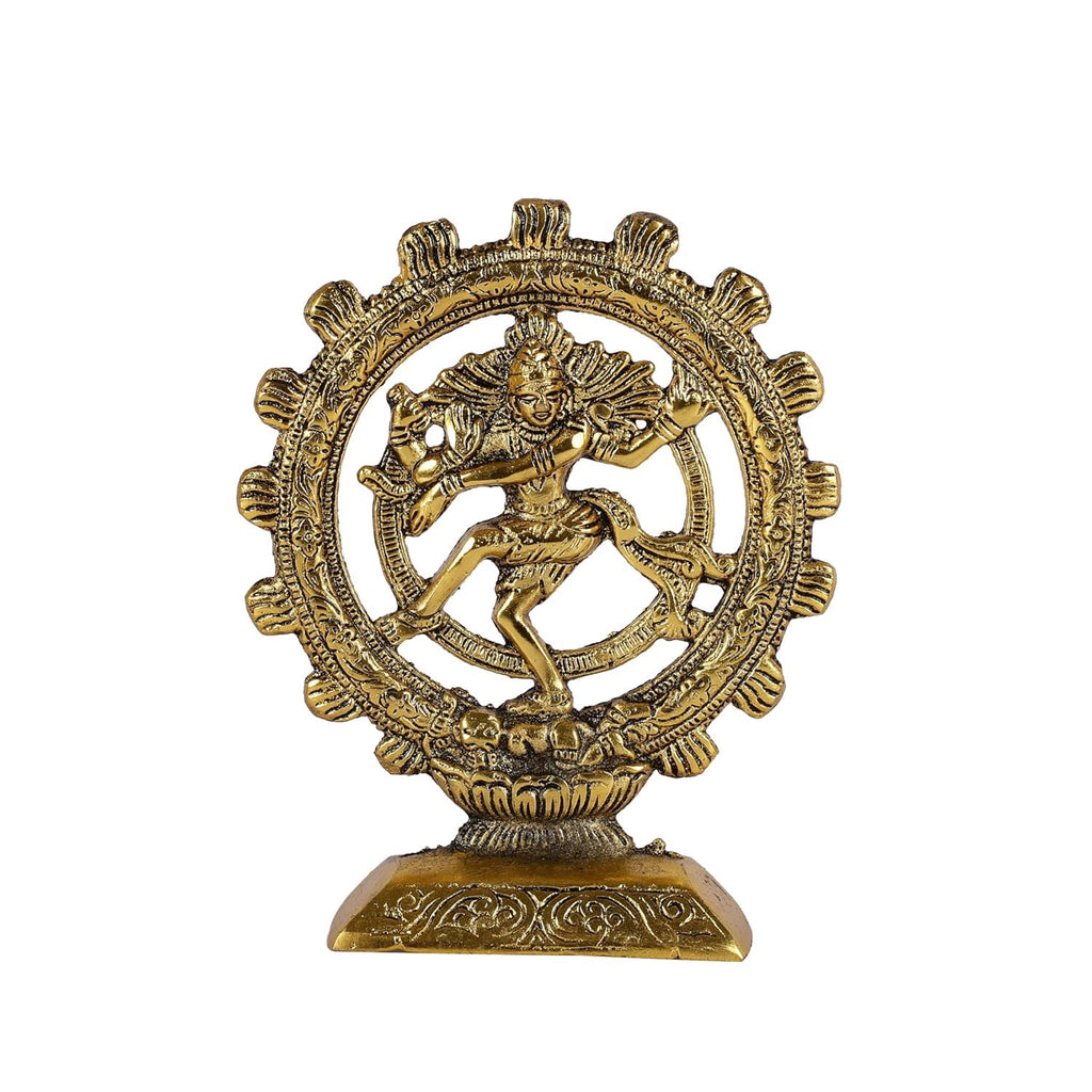 KridayKraft Metal Natraj Shiva Idol Natrajan Statue for Home Decor,Gold Plated Dancing Shiva Natraja/Natrajan (Mahakal Murti) Showpiece Figurine Murti Deccoration & Gifts Article...