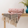 DMAASA 100% Cotton Throw Blanket 50x70 in – Soft, Lightweight & Breathable Sofa Throw with Tassels – Decorative Boho Farmhouse Couch Blanket for Bed, Living Room & All-Season Cozy Comfort Kafalo