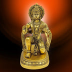 ARTVARKO Brass Lord Hanuman Statue Bajrang Bali Temple Murti Showpiece Pooja Gift Item (LxBxH 6x8x11 Inches)