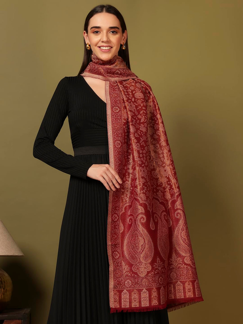 Pashmoda Women Hunar Zari Kaani Fine Wool Shawl (Size: 40x80in, 101x203cm) ZSS08