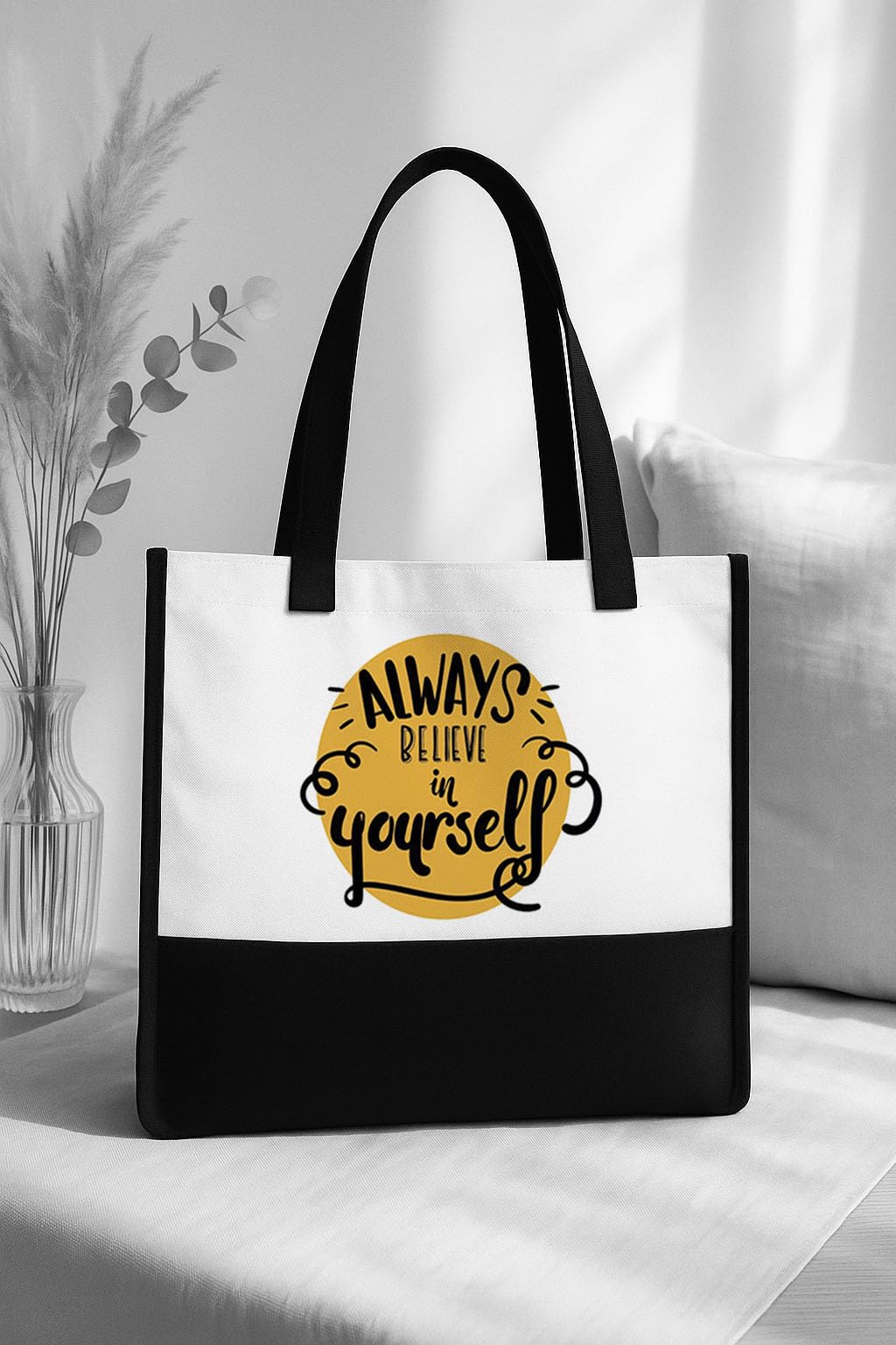 TrendoPrint Eco-Friendly Jute Tote Bag for Women | Reusable Shopping Bag with Sturdy Handles | Large Capacity Multipurpose Handbag for Grocery, Office, Travel & Daily Use (JB7)