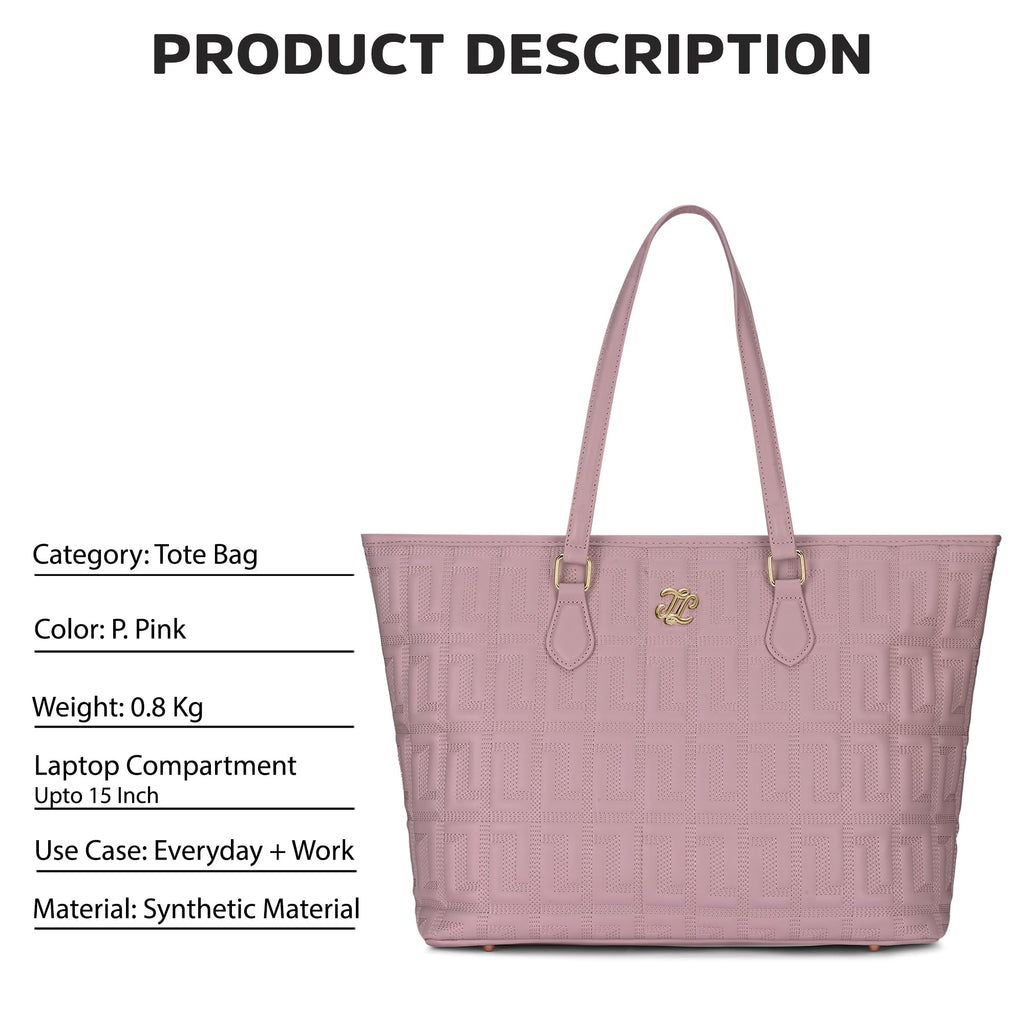 Lavie Signature Women's Quilt Rota Pro Tote Laptop Bag | Tote Laptop Bag for Work | Ladies Purse | Stylish Shoulder Bag | Gift for Women
