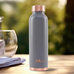The Better Home Copper Water Bottle 950ml | BPA Free Leak Proof Bottle with Anti Oxidant Properties | 100% Copper Water Bottle | Grey