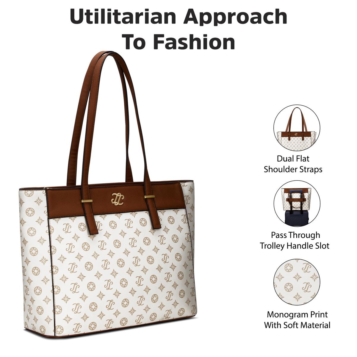 Lavie Signature Women's Maryland Monogram Tote Laptop Bag | Tote Laptop Bag for Work | Ladies Purse | Stylish Shoulder Bag | Gift for Women