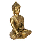 SVARUP Brass Buddha Bhumisparsha Mudra Idol Statue Tibetan Buddhist Décor Showpiece Height 12 Inch