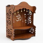 HOMEWEY DECOR Wooden Home Temple Handcrafted Support Heavy Idols Luxurious Finish Pooja Mandir for Home and Office Wall Mount for Room (Design7)
