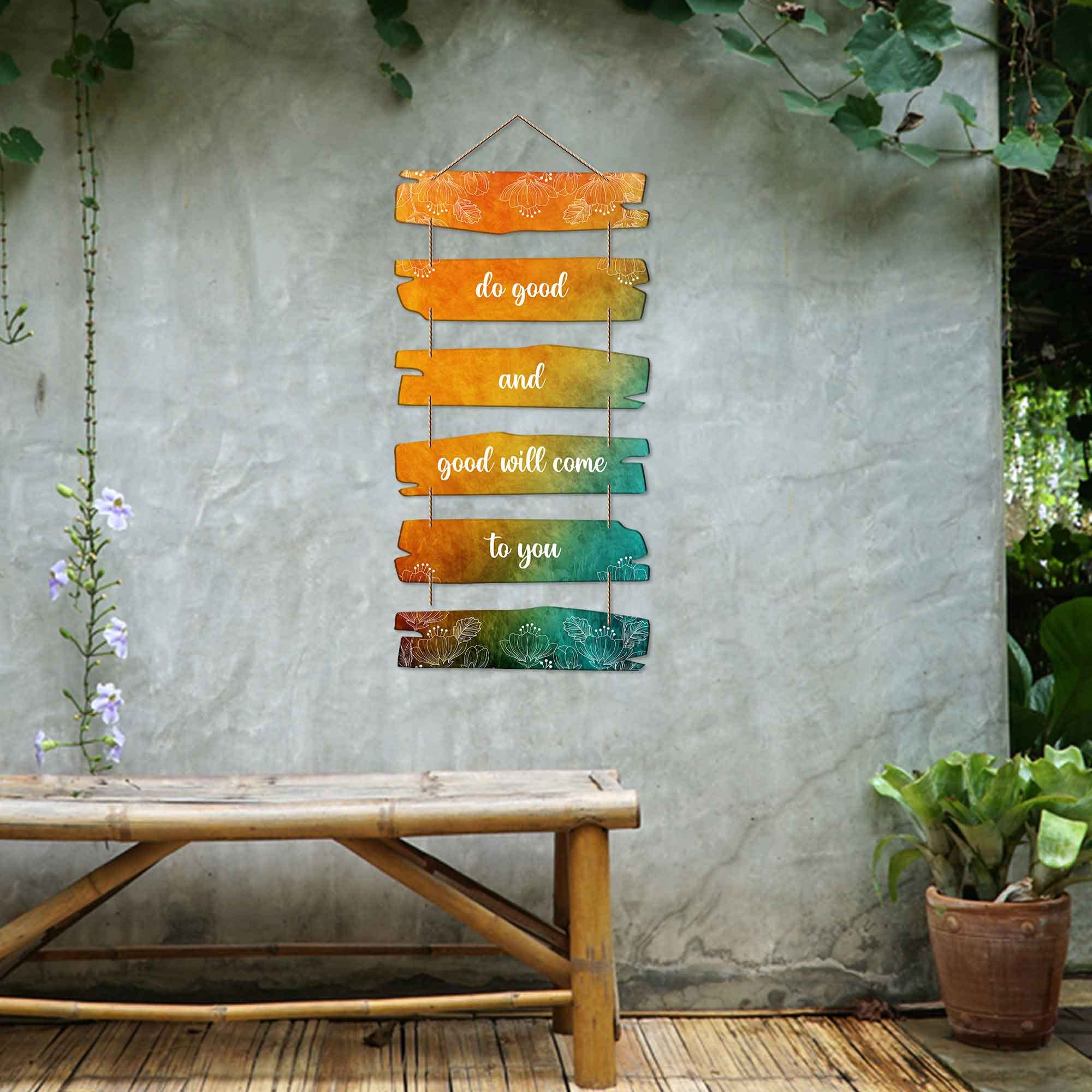 Artvibes Decorative Wall Hanging Wooden Art Decoration item for Living Room | Bedroom | Home Decor | Gifts | Quotes Decor Item | Wall Art For Hall | Mdf Wall Decoration, Set of 6 (WH_3225NR)