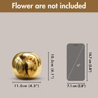 BEHOMA Metal Ball Round Metal Vase for Home Decor, Gold