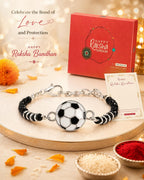 El Regalo Kids Rakhi for Baby Brother - Cute Charms Evil Eye Nazaria Rakhi with shagun, Message Card in Gift Box for Kids/Babies/Toddlers (Football)
