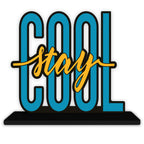 Artvibes Wooden Idols and Figurine Stay Cool Quotes Table Decoration for Office Desk | Home Decor Items | Living Room | Modern Art Wood Showpiece Gift Items (SP_1149), Inspirational