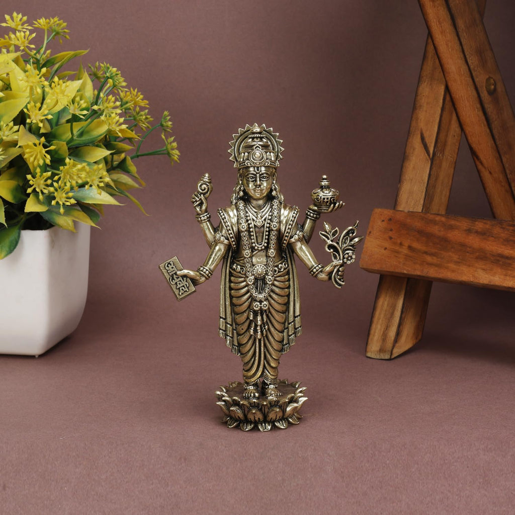 ARTVARKO Brass Superfine Dhanavantari Idol The Physician of Gods Dhanvantri Dhanwantri Statue 6 Inch