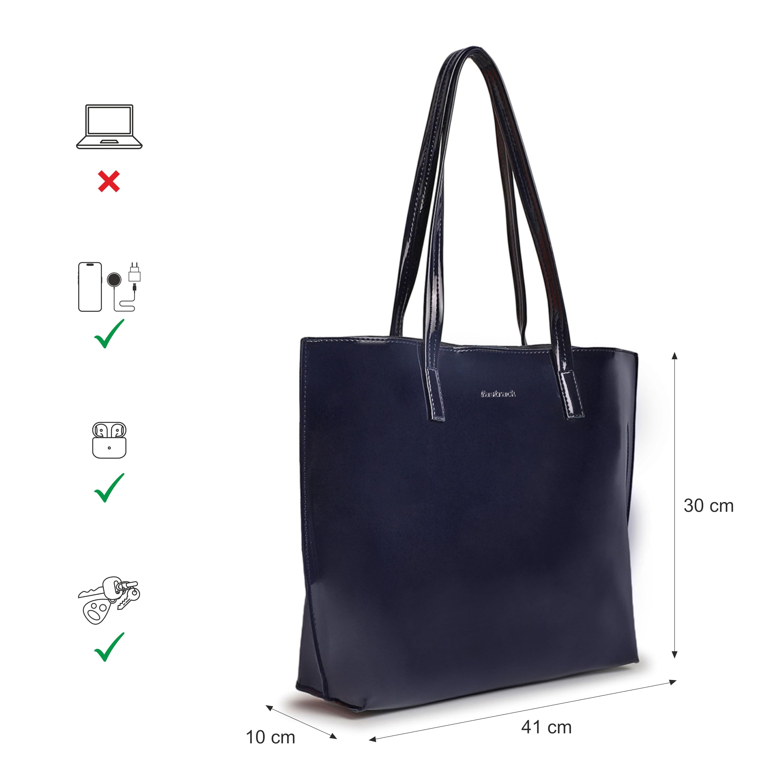 Fastrack Party Tote Bag for Women, Girls and Ladies | Large Tote Bag with Button Closure
