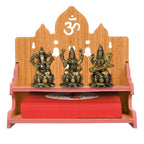 Lakhaji Beautiful MDF Wooden Temple,Home Temple, Wooden Temple with Bell Design Shape for Pooja - Handcrafted and Laminated (11 X 10.5 X 11 Inch)