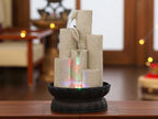 KridayKraft Decorative Waterfall Design Table top Colour Changing Lights Fountain Polyresin Showpiece for Home Garden Living Room Decor Decoration Gift Items, 30 CM 1.2 kg