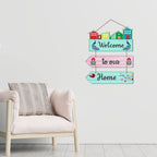Artvibes Welcome To Our Home Wooden Wall Hanger for Gateway | Quotes Decor Item | Door Quotes Hanging | Wall Poster | Wall Art Print | Gift Items for Home Decor | Wall Accent | Modern Decor (WH_5806N)