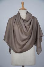 VIC Cashmere Fine Wool Plain Hand-Dyed Stole – Soft, Lightweight Luxury Wrap | Size 70x200cm | VIC-CMS-PLHD05 (Coffee)
