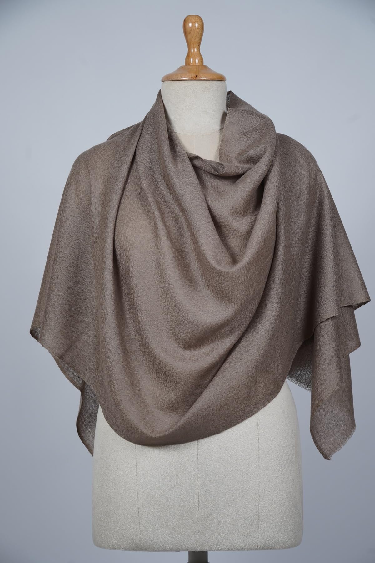 VIC Cashmere Fine Wool Plain Hand-Dyed Stole – Soft, Lightweight Luxury Wrap | Size 70x200cm | VIC-CMS-PLHD05 (Coffee)