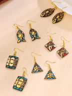 ​Qiroko Boho Charm Collection | Ethnic Traditional Handmade Tibetan Combo Earrings Set For Women And Girls | Multi-Colour | Anniversary Birthday Gifts