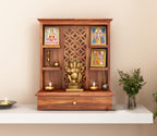 SEENO Kamdhenu Art And Craft Wooden Temple/Home Temple/Pooja Mandir/Pooja Mandap/Temple, 62 Cm