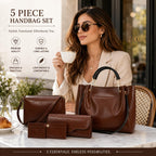 Women's Handbag Set Women's Vegan Leather Stylish Tote Bag Pack of 5