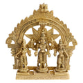 ARTVARKO Brass Lord Vishnu with Sridevi and Bhudevi Parivar Darbar Swami Satyanarayan Idol for Puja Gift Living Room Decoration Home Décor Height 5.5 Inch