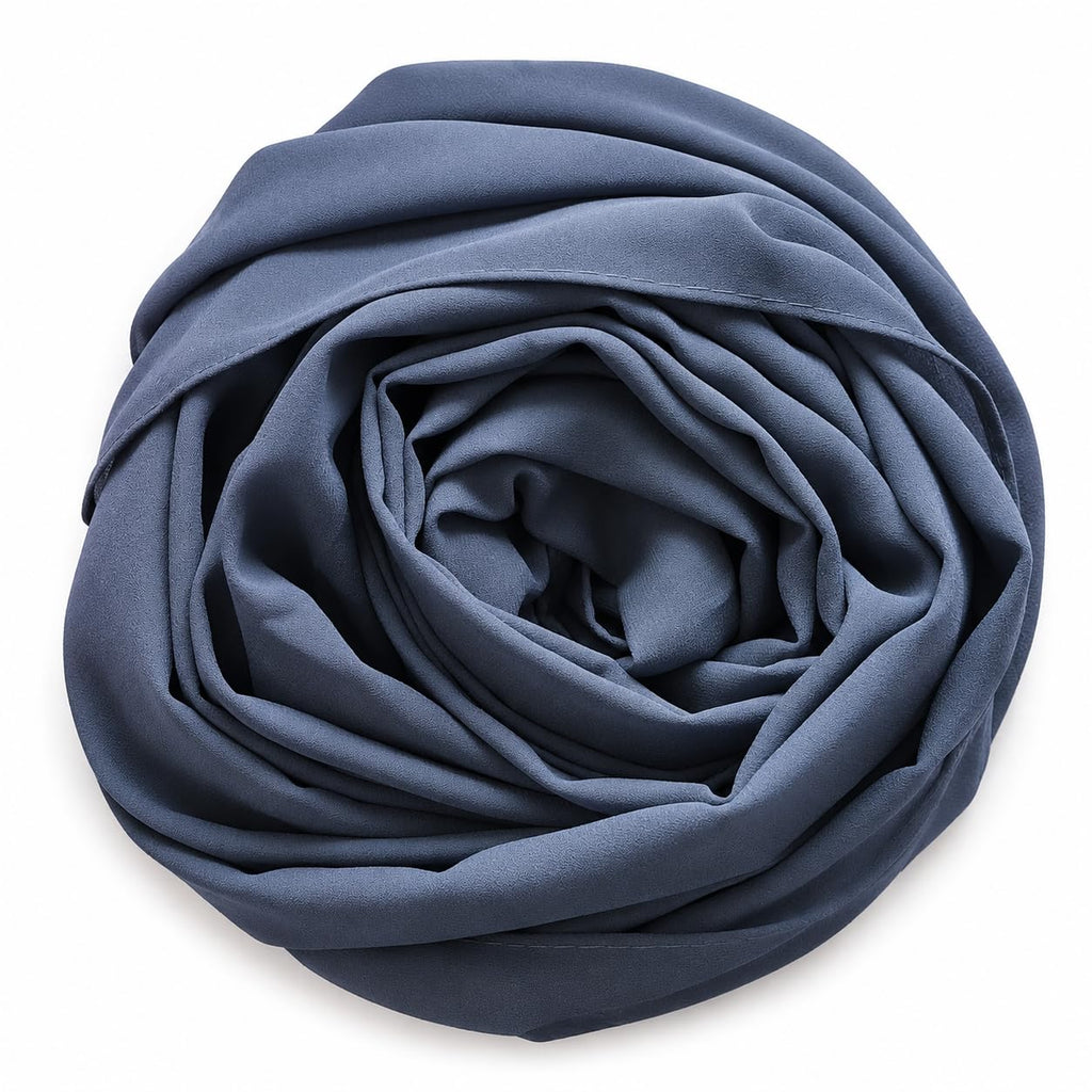 Leaf & FEATHER™ Chiffon Georgette Hijab Scarf for Women | 170 x 70 cm | Lightweight & Breathable Shawl | Daily Wear & Occasion (Slate Grey)
