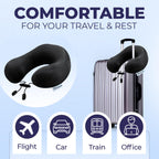 OYOSONABYMY Inflatable Travel Pillow, 2 PCS Inflatable Neck Pillow for Travel with Eye Mask Earplugs and Organiser Pouch, Blow up Neck Pillow for Airplane Trains Car and Office