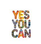 Heu “YES YOU CAN” Printed Canvas Tote Bag | Eco-Friendly Reusable Cotton Shoulder Bag | Motivational Quote Shopping Tote for Women & Men