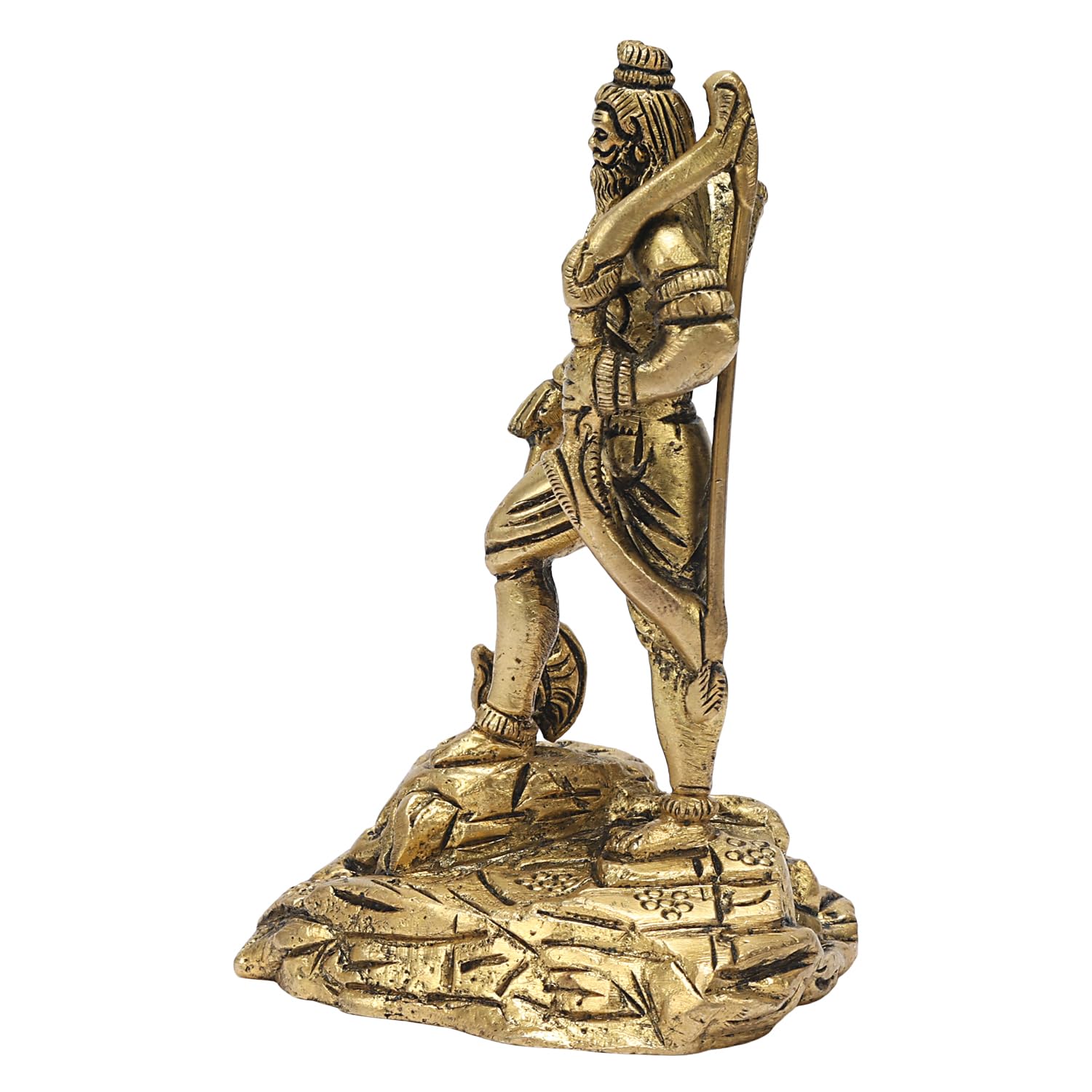 SVARUP 4 Inch Pure Brass Parshuram Bhagwan Vishnu Avatar for Puja Home Decor, Religious Showpiece Gift,