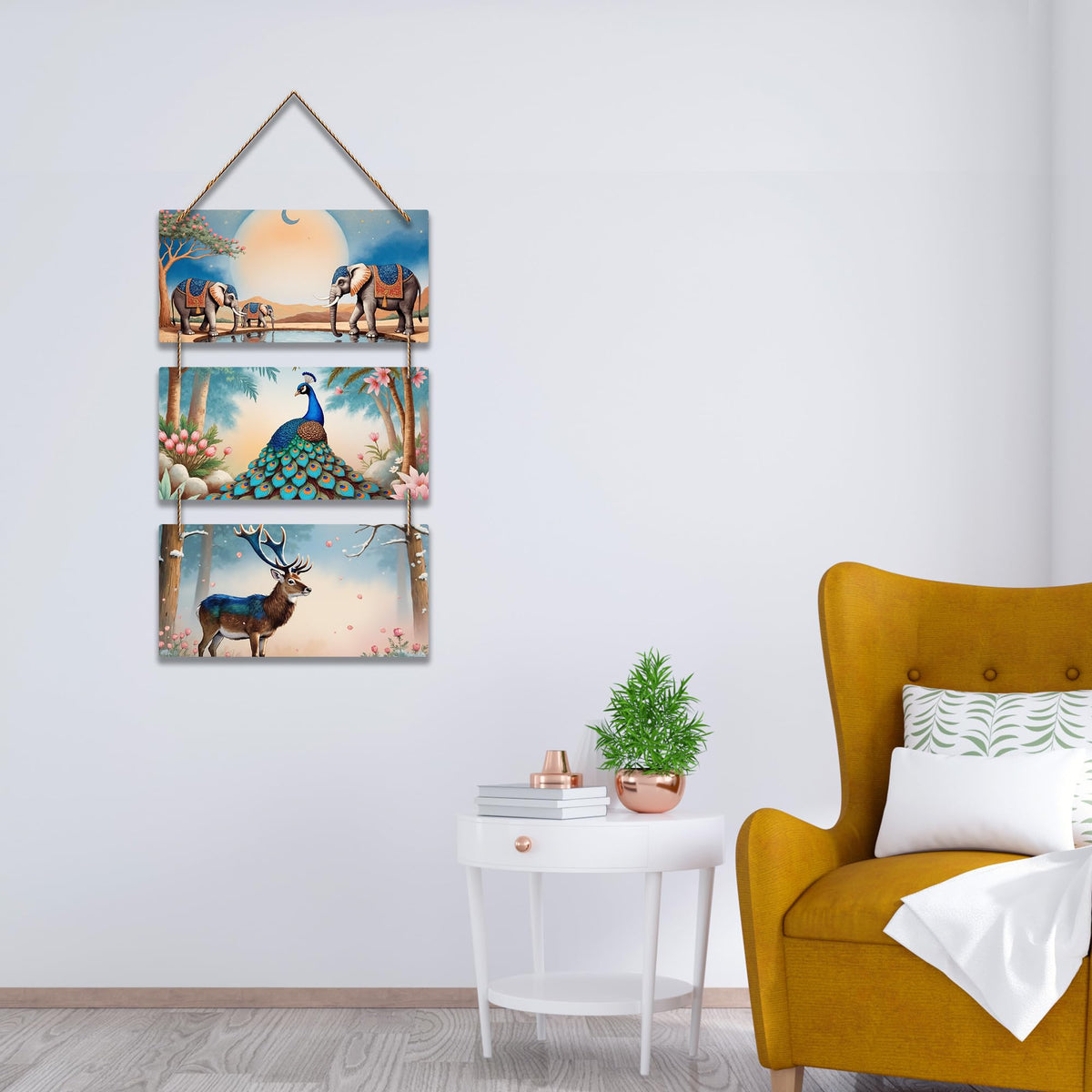 Artvibes Animal Theme Wall Art for Living Room & Bedroom | Decorative Wall Hanging | Home Decor Wooden Wall Hanging | Living Room Decoration Item & Housewarming Gift | Signs & Plaques (WH_9426N)