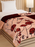Monte Carlo Double Bed Winter Blanket Relations PVC 144 GSM | 1.9 KG 1 Ply 1 Blanket (160 CM X 220 CM) Red Beige Kafalo