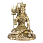 ARTVARKO Brass Shiva Murti Idol Shiv Shankar Bhole Statue Home Mandir Puja Temple Decor Showpiece Pooja Size 10 Inches