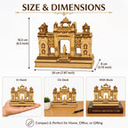 VISHUFAB Handcrafted Wooden Varanasi BHU Gate 3D Miniature | Temple Architecture Model Showpiece | Traditional Home & Office Decor(Banaras Hindu university)