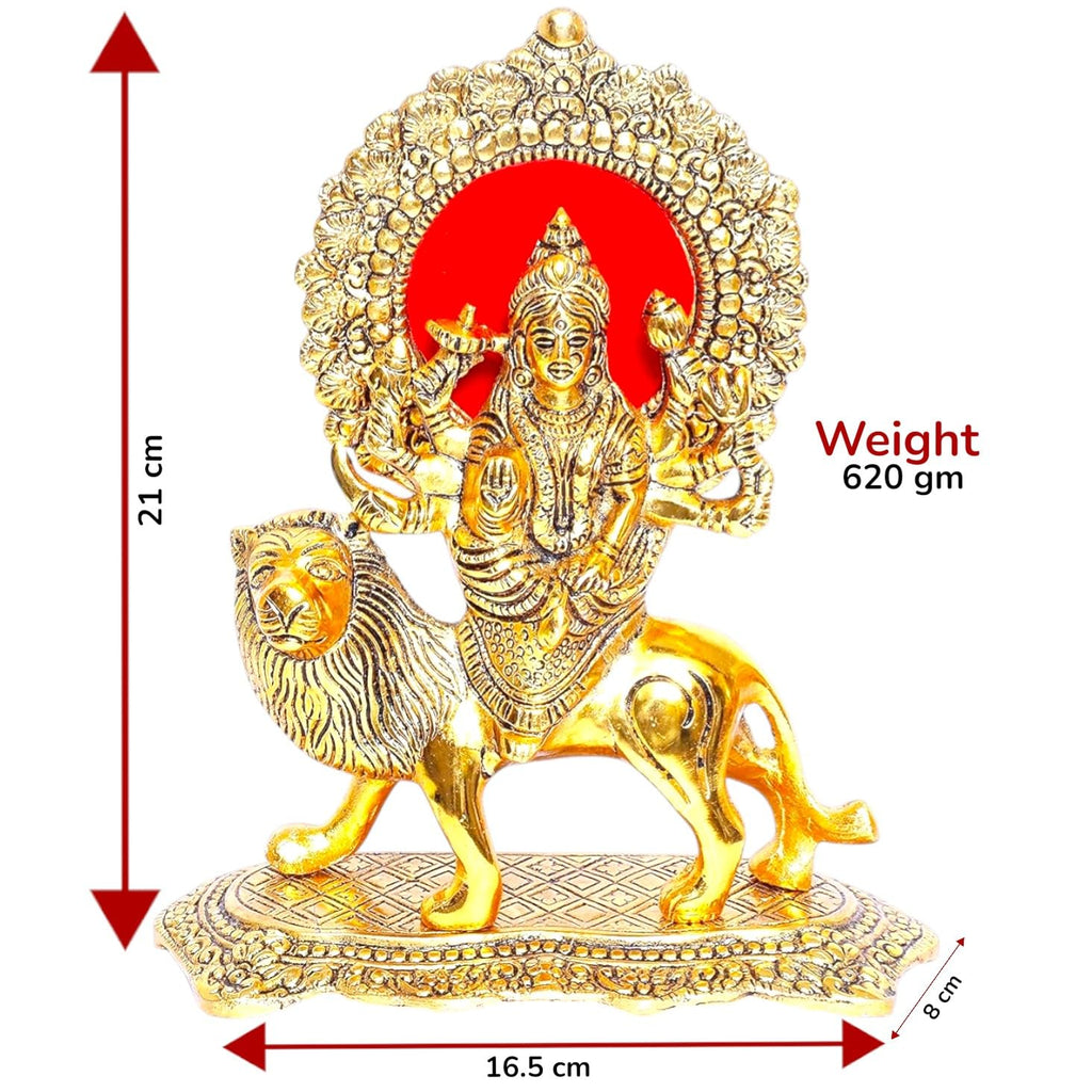KridayKraft Durga Maa Murti,Shero vali ma Metal Statue for Navratri Pooja,Temple Pooja,Decor Your Home & Office,Religious Idol Gift Article,Showpiece Figurines...