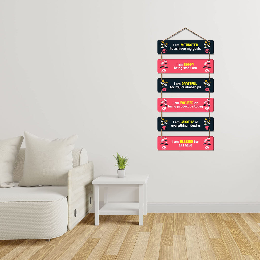 Artvibes I Am Motivated To Achieve My Goal MDF Wall Hanger | Quotes Decor Item | Motivational Wall Decor | Wall Accent | Graphic Art | Gift Items | Office Wall Decoration Items (WH_3242N)