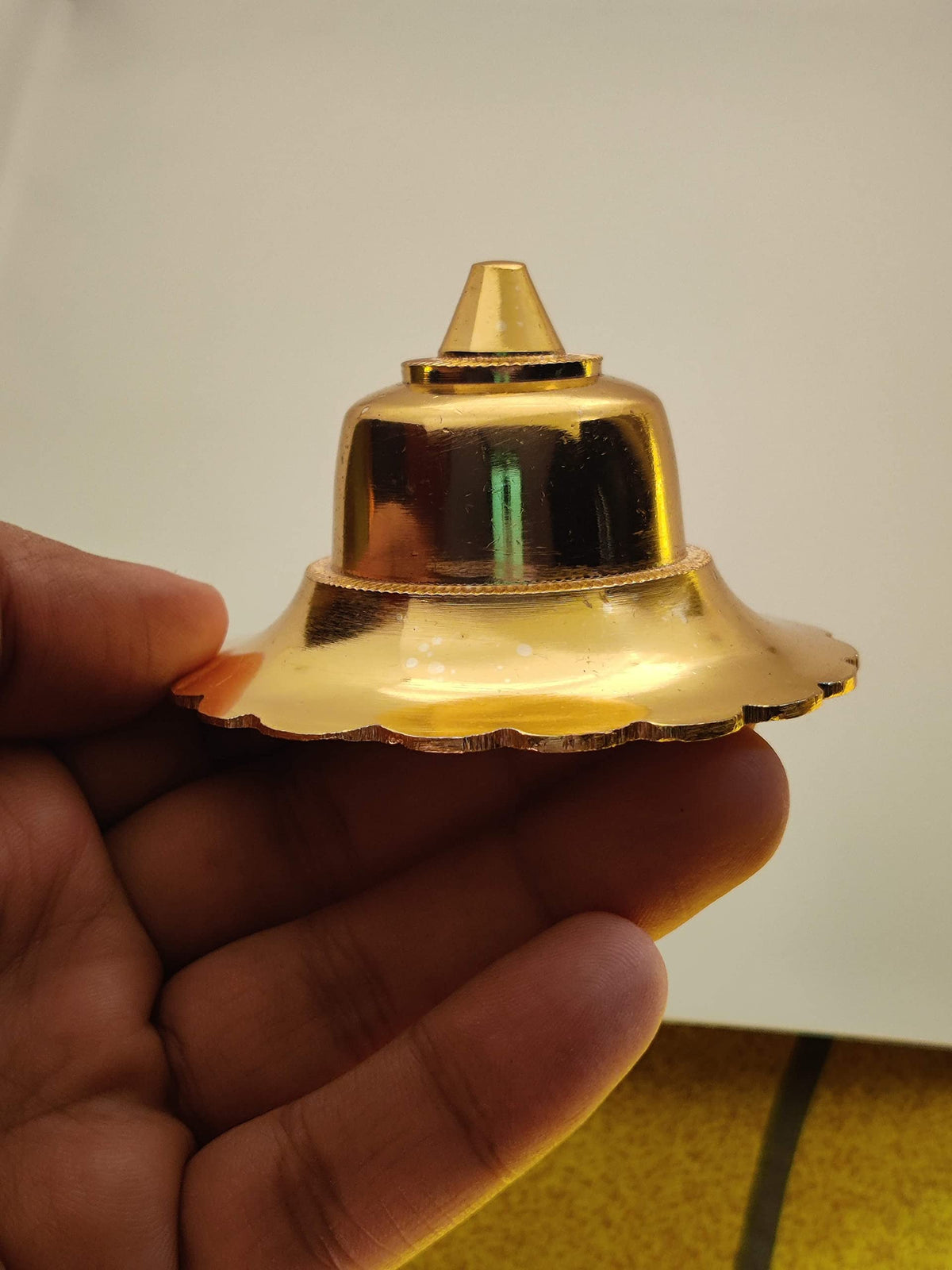 BRASS INDIA Full Brass Temple Floral Dome | Model: 833 | Furniture Decorative Dome |Material: Heavy Brass | Finish : Brass Gold | Size: 3 inches (Small) |Weight: 130 GMS p.p | Pack of (5)