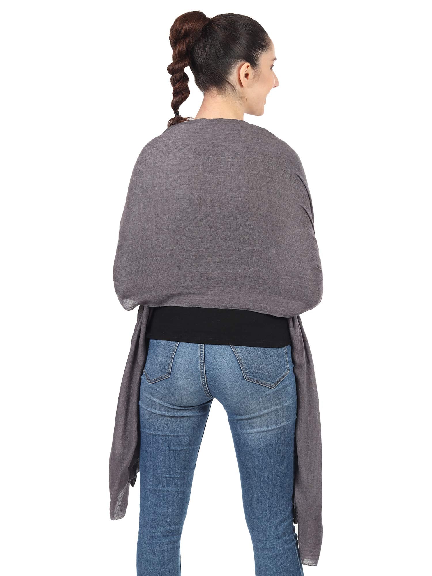 MUFFLY Fine Blended Ultra Soft & Warm Wool Silk Unisex Pashmina Shawl, Stole & Wrap with Hanger