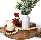 WOOD ART STORE Decorative Round Acacia Wood Tray - Perfect Small Candle Tray for Kitchen, Dining Room, Coffee Table & Home Decor
