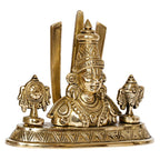 ARTVARKO Brass Tirupati Balaji Venkateshwara Face Bust Idol Vishnu Chakra Namah Shankh Statue Murti Lord Srinivasa Pooja Vastu Religious Idol for Home Office Temple 5.5 Inch