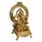 ARTVARKO Big Brass Ganesha Idol Ganesh Bhagwan Large Statue God Ganpati Murti for Home Pooja Entrace Décor Good Luck Vastu Decoration Showpiece 20 Inch