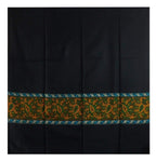 DollsofIndia Black Woolen Shawl with Paisley Design - 40 x 82 inches (NP97)
