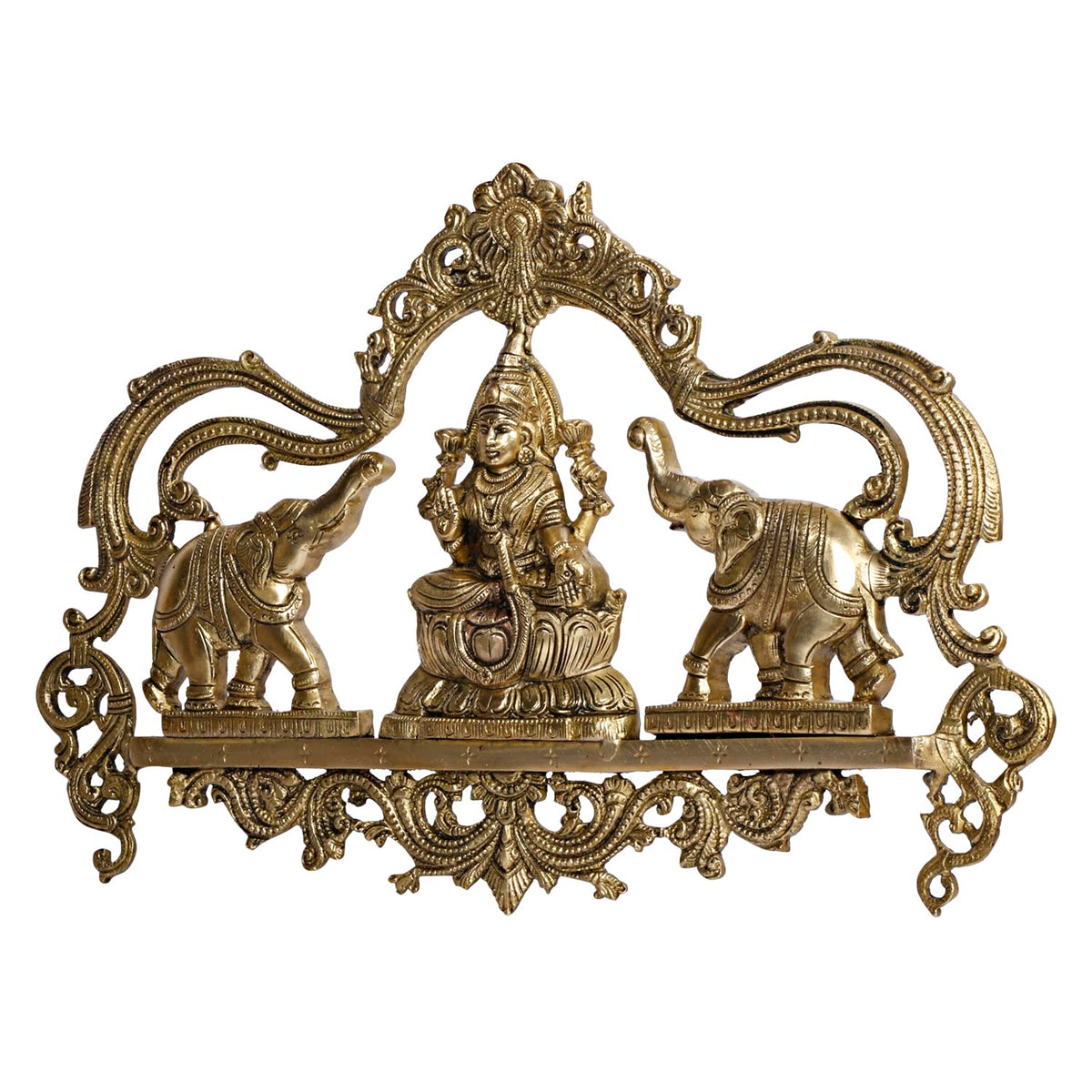 ARTVARKO Brass Gajlakshmi Wall Hanging Idol Gaja Dhan Lakshmi Brass Idol Maha Laxmi Luxmi with Elephant for Good Luck, Success and Prosperity 18 Inches