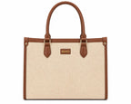 bhoofi Handbag for Women | Office Tote Bag with Laptop Compartment | Large Capacity Jute & Vegan Leather Shoulder Bag | Stylish Work Bag for Office, College & Travel | Fits up to 15.6 Inch Laptop